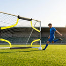 Football goal target sheet with bright yellow banding for training