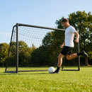 Folding football goal with aluminium frame and high-impact net