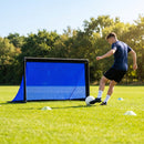 Folding football goal with aluminium frame and high-impact net
