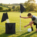 Football corner flag set with bright nylon flags and PVC poles