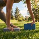 Eco-friendly yoga block available in Blue or Grey