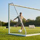 Replacement goal net for 8x6ft football goals in white HDPE
