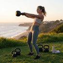Cast iron kettlebell in various sizes and colours for gym workouts
