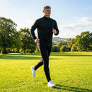 Men's tracksuit set in black and navy, ideal for sports and casual wear