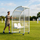 Sports team shelter with aluminium frame and multiple colour options