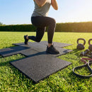 Rubber gym flooring mats, 50cm x 50cm, recycled rubber