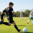 Blue and yellow sports armband made from elastic polyester