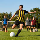 Women's striped football shirts in various colours and sizes