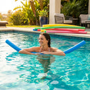 Colourful swimming pool noodles made from EVA foam