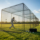 Black baseball batting cage nets made from HDPP twine for indoor and outdoor use