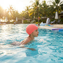 Kids' silicone swimming caps in a variety of colours for pool use
