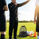 Black sports whistle with lanyard for school and club use