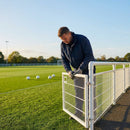 Football pitch barrier made of galvanised steel for club grounds