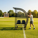 Sports team shelter with aluminium frame and multiple colour options