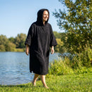 Cotton Towel Poncho in Red, Aqua Blue, and Black for Beach and Pool Use