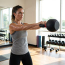 Cast iron kettlebell in various sizes and colours for gym workouts