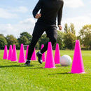 Tennis training marker cones in various sizes and colours