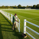 Football pitch barrier made of galvanised steel for club grounds