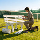 Replacement bench parts for tennis courts, available in various colours