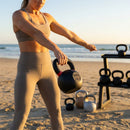 Cast iron kettlebell in various sizes and colours for gym workouts