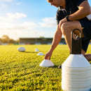 Colourful training marker cones for sports fields