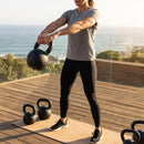 Cast iron kettlebell in various sizes and colours for gym workouts