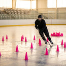 Vibrant ice hockey training cones in various sizes and colours