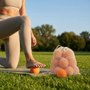 Solid rubber massage ball in various colours for muscle relief