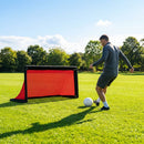 Folding football goal with aluminium frame and high-impact net