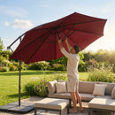 Cantilever garden parasol with 3m UV30+ canopy and steel frame