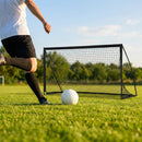 Folding football goal with aluminium frame and high-impact net