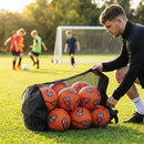 Football carry bag with 12 footballs, durable mesh