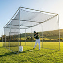 Black baseball batting cage nets made from HDPP twine for indoor and outdoor use