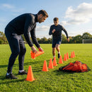Tennis training marker cones in various sizes and colours