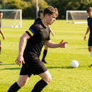 Blue and yellow sports armband made from elastic polyester