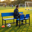 Aluminium sports bench with HDPE seats for indoor and outdoor use