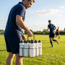 Set of 10 hygiene water bottles with non-contact nozzles and foldable carrier