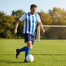 Men's Striped Football Shirt for Matches, Polyester
