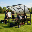 Aluminium sports team shelter with two tiers for sports facilities