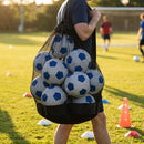 Football carry bag with 12 footballs, durable mesh