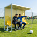 Heavy duty aluminium team shelter with moulded seats