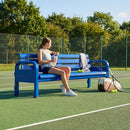 Aluminium tennis court bench in green for tournament use