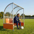 Sports team shelter with aluminium frame and multiple colour options