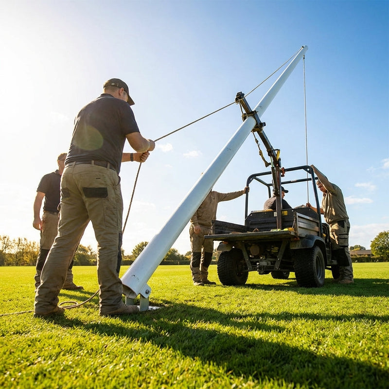 Hinged Rugby Posts – Aluminium for Professional Grounds