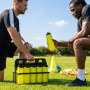 Set of 10 hygiene water bottles with non-contact nozzles and foldable carrier