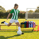 Women's striped football shirts in various colours and sizes