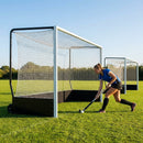 Aluminium hockey goal with reinforced frame for professional use