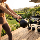 Cast iron kettlebell in various sizes and colours for gym workouts