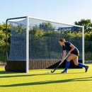 Aluminium hockey goal with reinforced frame for professional use