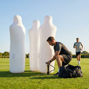 Inflatable football mannequins available in multiple sizes for training use